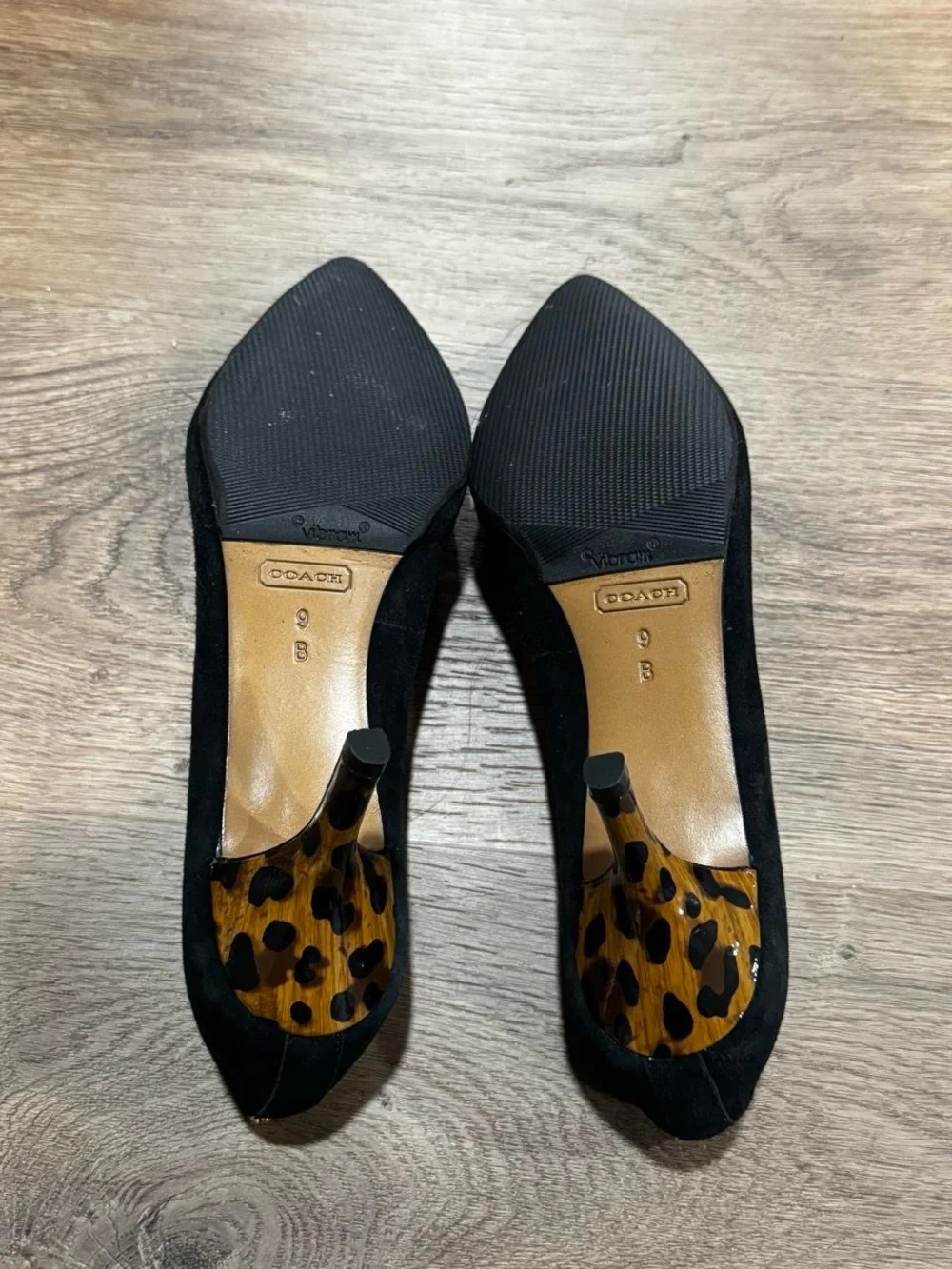 Coach Black Suede  Pointed-Toe Heels
